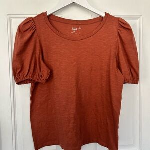 a.n.a Rust Puff Sleeve Crewneck Tee